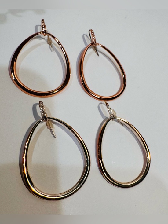 Stella & Dot Jewelry - Stella and Dot Goddess Teardrop Earrings 2 Pairs Gold Tone/ Rose Gold Tone